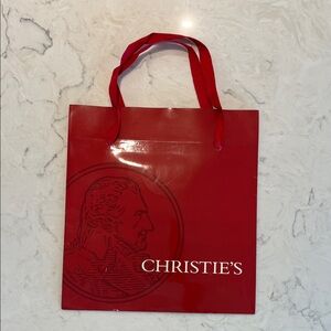 Christie's Auction House Red Shopping Bag